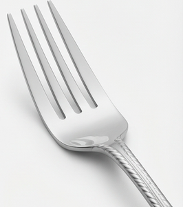 Juego de cubiertos de diseño clásico con acabado espejo, apto para lavavajillas, cubiertos metálicos para uso en mesas de boda. - Product Image 4