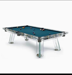 โต๊ะสนุกเกอร์สีเทาสุดหรูทันสมัยระดับไฮเอนด์ พร้อมแผ่นหินชนวนหนาพิเศษแบบสั่งทำ โต๊ะสำหรับห้องนั่งเล่นพร้อมกระจก เฟอร์นิเจอร์สำหรับบ้าน - Product Image 2