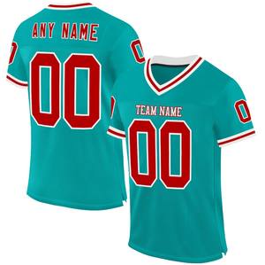 Camiseta de Fútbol Retro Personalizada con Cuello en V, Mangas Cortas, Impresión Digital por Transferencia de Calor, Nombre/Número Personalizado, Secado Rápido - Product Image 2