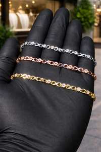 Bracelet tennis infini en moissanite de qualité supérieure, plaqué or rose jaune sur argent sterling 925, bijou cadeau pour un usage quotidien - Product Image 2