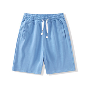 Men's Solid Color Drawstring Bermuda <b>Shorts</b> Casual Knitted Mid Waist Breathable Cotton <b>Shorts</b> - Product Image 6