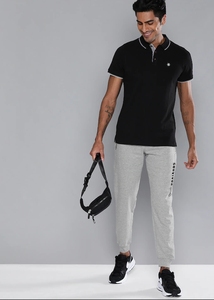 Pantalon de jogging léger en coton gris pour homme, taille élastique avec cordon de serrage, poches latérales, décontracté, respirant, logo à la taille, style été - Product Image 4