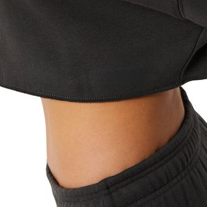 <b>Women's</b> <b>Black</b> Crew Neck Cropped Sweatshirt <b>Long</b> <b>Sleeve</b> Drop Shoulder Raw Hem Casual Pullover <b>Top</b> - Product Image 4