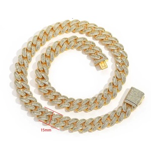 Collier chaîne cubaine en argent 925 avec diamants de laboratoire, plaqué or, style hip-hop, bijou de luxe pour homme - Product Image 6