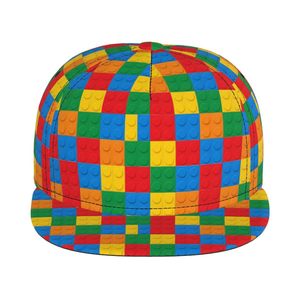 Casquette Snapback 6 Panneaux à Motif Blocs, Réglable, Unisexe, Style Urbain, en Toile, pour Toutes Saisons, Décontractée - Product Image 1