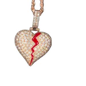 จี้เพชรโมอิส925เงินแท้แบบสั่งทำลายหัวใจแตกสลายเครื่องประดับคอลเลกชันในอินเดียได้รับการรับรองจากกร้า - Product Image 1