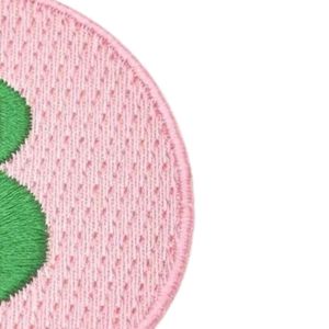 Pretty Girl Number 8 <b>Patch</b> Pink & Green Embroidered Round Badge Iron On Sew On Applique for <b>Jackets</b> Bags Hats DIY Clothing - Product Image 2