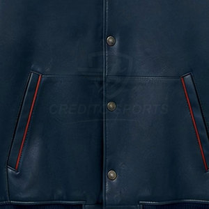 Blouson universitaire en cuir sur mesure 2026, couleur personnalisée, prix de gros, pour homme, hiver - Product Image 6