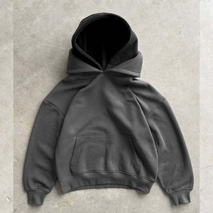 Sweat à capuche épais pour homme en molleton 600 g/m² French Terry, style streetwear avec double capuche, conception personnalisée OEM, 100 % coton, collection Printemps perlée - Product Image 1