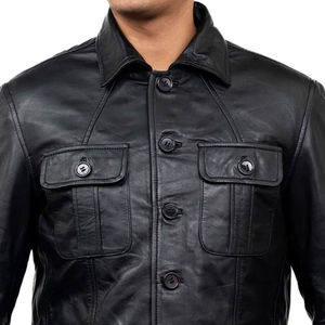 Veste en cuir pour homme sur mesure, dernier design, prix compétitif, vente exceptionnelle, votre propre logo, nouveau style, vestes en cuir pour homme - Product Image 6