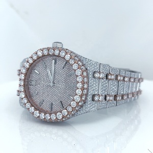 Reloj de Pulsera para Hombre de 41 mm, Lujoso, Deportivo, Antiguo, de Acero Inoxidable de 20 mm, Completamente Cubierto de Diamantes Moissanite con Claridad VVS - Product Image 6