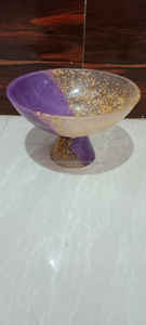 ชามเรซิ่นขนาด 10 นิ้ว ลึกพิเศษ พร้อมเกล็ดทองและฐานตกแต่ง สำหรับห้องครัวและห้องนั่งเล่นสไตล์โมเดิร์น - Product Image 5