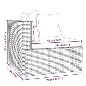 <b>6</b>-<b>Piece</b> Poly Rattan Gray <b>Patio</b> Lounge <b>Set</b> with Cushions Outdoor Furniture - Product Image 6