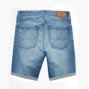 Shorts en jean décontractés pour hommes, nouvelle collection été, taille mi-haute, extensibles, en toile, bleu et noir, style urbain - Product Image 2