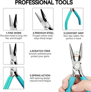 4Pcs Stainless Steel Jewelry Making <b>Pliers</b> <b>Set</b> Needle Nose Round Nose Wire Cutter Precision Tools for Beading Repair Craft Use - Product Image 4