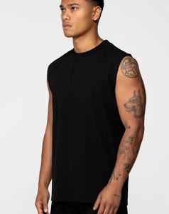 Débardeur Homme Noir Sans Manches Col Rond Qualité Premium 2026 Couleur Unie Tricoté Décontracté Prix Abordable Faible MOQ - Product Image 2