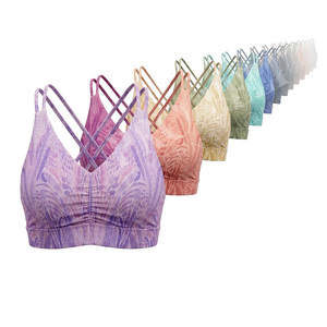 Women Seamless Yoga Sports <b>Bra</b> Shoulder Straps Criss Cross Back Push Up Fitness Running Exercise Crop Top Breathable <b>Stretch</b> <b>Bra</b> - Product Image 1