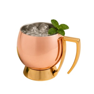 Tasses en cuivre écologiques avec logo personnalisable, fabriquées à la main, style classique, mug à bière Moscow Mule, cadeau d'affaires, prix compétitif - Product Image 2