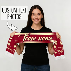 Écharpe longue d'hiver pour équipe de football adulte, respirante, durable, écologique, isolation thermique avec nom et numéro de l'équipe - Product Image 2