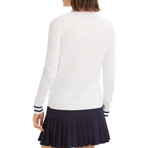 Suéter Deportivo Personalizado al por Mayor, 100% Algodón Jacquard con Logotipo, para Club de Golf, Estilo Preppy para Mujer, Prenda de Alta Calidad, Cuello Redondo, Tejido de Punto - Product Image 2