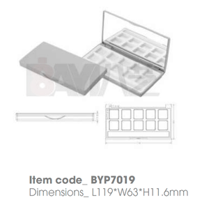 Palette vide en plastique de luxe personnalisable avec logo pour fards à paupières, teintures à sourcils et correcteurs en poudre - Product Image 1