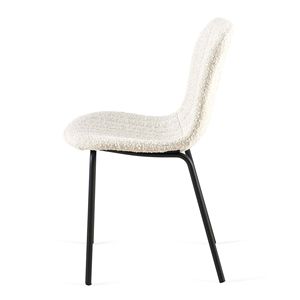 Metà del secolo moderne sedie da pranzo bouclé bianco sporco Set di 4 PU pelle imbottita per cucina e sala da pranzo - Product Image 6