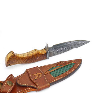 Cuchillos de Supervivencia Hechos a Mano de Acero de Damasco, Herramienta para Campamento y Actividades al Aire Libre, Cuchillos de Supervivencia de Acero de Damasco para Exteriores - Product Image 4