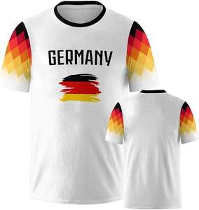 Camiseta de Fútbol Personalizada del Equipo Alemán Unisex 2025, Cuello Redondo, UPF 50, Transpirable, de Secado Rápido, Manga Corta, 100% Poliéster, Diseño de Bandera - Product Image 1