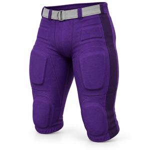 Purple and Silver 12 Panel American Football Jersey Uniform Set with <b>Padded</b> Pants 100% Polyester Anti-UV & Quick Dry - Product Image 5