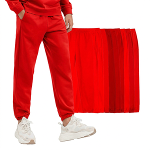 Men's Gray Sweatpants <b>Elastic</b> <b>Waist</b> Pleated Front Side Pockets Casual Heavyweight Cotton Breathable Straight Fit <b>Trousers</b> - Product Image 2