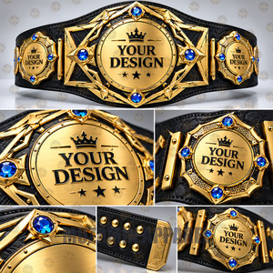 Ceintures de championnat personnalisées, poids lourd (2,5 kg), alliage de zinc, lutte professionnelle, nouvelles plaques métalliques plaquées or, réglables - Product Image 3