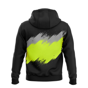 Luxury High Quality Men's Black Pullover Hoodie Neon Yellow Letter Print Front Kangaroo Pocket Athletic Gym Plain Custom Hoodie - Product Image 2