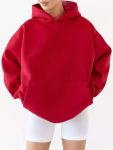 Sweat-shirts à capuche zippés brodés pour l'hiver, pour femmes, hommes et couples, en polaire unie, coupe classique, 100% coton biologique, anti-boulochage - Product Image 1