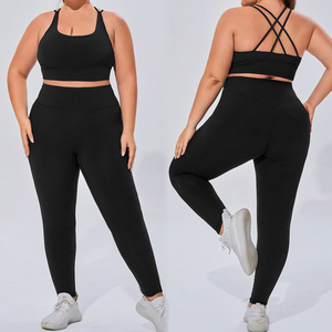 2026 Women Breathable High Elasticity Yoga Wear Set XL Plus Size Push Up <b>Leggings</b> Fashion Top Four Way Stretch - Product Image 3