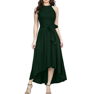 Vestido Maxi de Mujer con Cuello Halter, Silueta Lápiz, Sin Mangas, Casual, Elegante, para Fiesta de Noche, Cintura Natural, Ecológico, para Exportación - Product Image 6