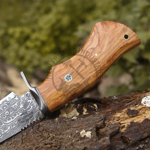 Couteau de chasse et de dépecage artisanal en acier Damas, lame fixe de 10 pouces, manche en bois de rose, garde-lame Damas, pointe clip, ambidextre - Product Image 3