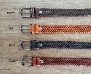Cinturón de Cuero Trenzado de Primera Calidad, Hecho a Mano, con Curtido Vegetal, Elegante, Unisex, Cinturón de Cuero Tejido a Mano - Product Image 3