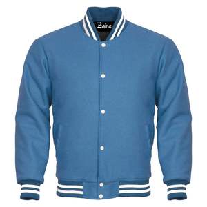 Chaqueta Universitaria Unisex Azul y Amarilla con Cierre de Botones Cubiertos, Diseño Sólido, Ropa Casual de Invierno, Tejido de Lana Resistente al Viento - Product Image 4