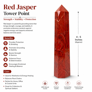 Juego de puntas de jaspe rojo de alta calidad, cristales pulidos naturales, obeliscos curativos, piedras decorativas para meditación energética, regalos. - Product Image 2