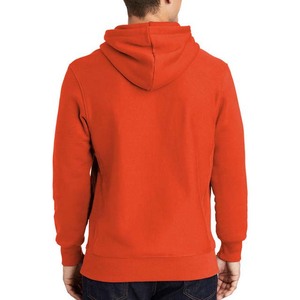 <b>Men's</b> Red Hooded Sweatshirt Regular Fit Solid Color Cotton Fleece Casual Hoodie with Pocket - Product Image 5