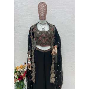 Ensemble de vêtements de fête pour femmes de créateur Choli-Plazzo et Beautiful Koti - Product Image 1