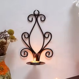 Portavelas de Pared Artístico de Hierro, Soporte de Velas Montado en la Pared, Decoración Elegante para el Hogar, Adorno para Sala de Estar - Product Image 3
