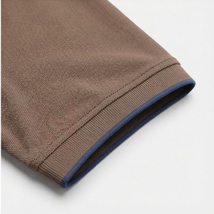 Chemise décontractée pour homme en piqué 100 % polyester bleu marine à manches courtes, respirante, infroissable, coupe classique, design tricoté uni - Product Image 6