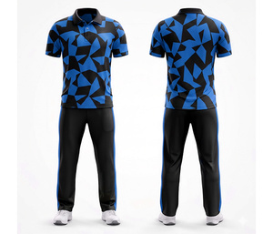 Ensemble de maillot et pantalon de cricket sur mesure, imprimé par sublimation |   Vêtements de cricket pour hommes, femmes et jeunes, polo et pantalon, ensemble complet pour équipe O - Product Image 4