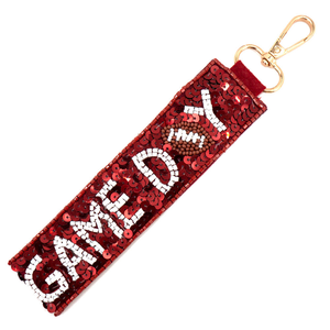 New Arrival <b>Custom</b> Fashionable Beaded Embroidery <b>Keychain</b> High Quality with Stainless Steel Metal and Glass Beads Hot Selling - Product Image 2