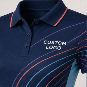 Polo de Mujer Personalizado en Azul Oscuro y Coral Aqua, con Arco Concéntrico, de Secado Rápido, Transpirable, Manga Corta, Uniforme de Golf de Alto Rendimiento WPS-0889 - Product Image 2