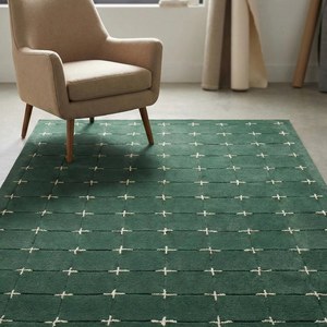 Tapis en laine doux et moelleux, tufté à la main, avec dos antidérapant, personnalisation disponible pour la décoration de chambre - Product Image 1