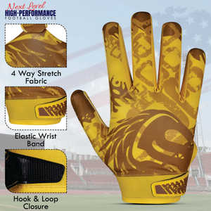 Guantes de Fútbol Americano para Deportes de Habilidad, con Pantalla Táctil, Agarre Adhesivo Personalizado, Palma de Poliéster/Algodón, Transpirables, Impermeables, para Invierno - Product Image 4