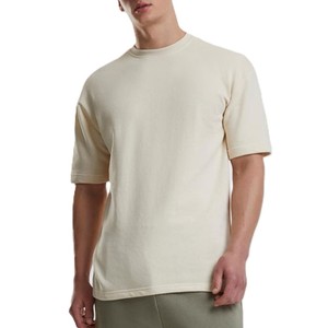 OEM Mens 300GSM Heavyweight Casual 100% Cotton High Quality Anti Wrinkle Knitted O Neck Solid Color Men's <b>shirts</b> - Product Image 1