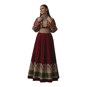Robe de soirée afghane Kuchi en velours 100% de haute qualité, vente en gros, collection 2026, modèle STAR IMPEX, coupe trapèze, robes de mariée afghanes - Product Image 1